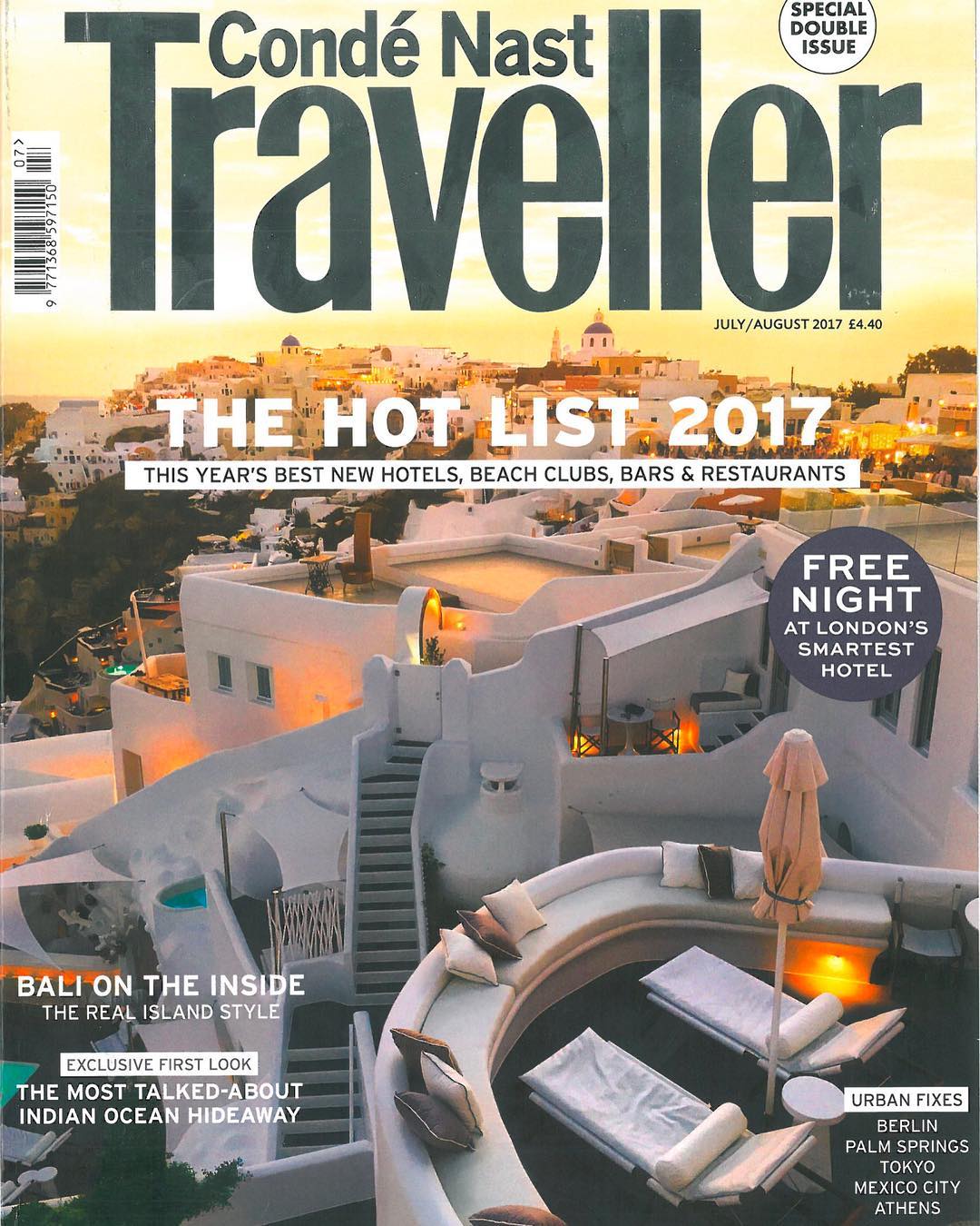 So Honored To Be On The Cover Of Condé Nast Traveller July/August 2017 Issue.  #onthecover @condenasttraveller #CanavesOia #SundaySuites #Santorini By @jacob